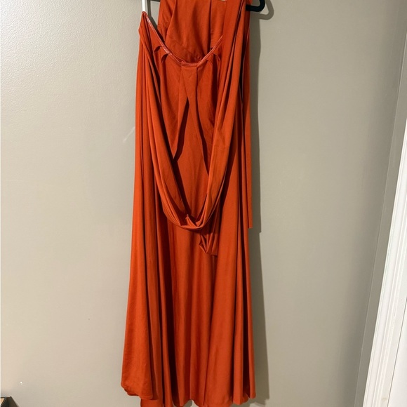 Orange Sleeveless Halter Maxi Gown - Picture 4 of 8